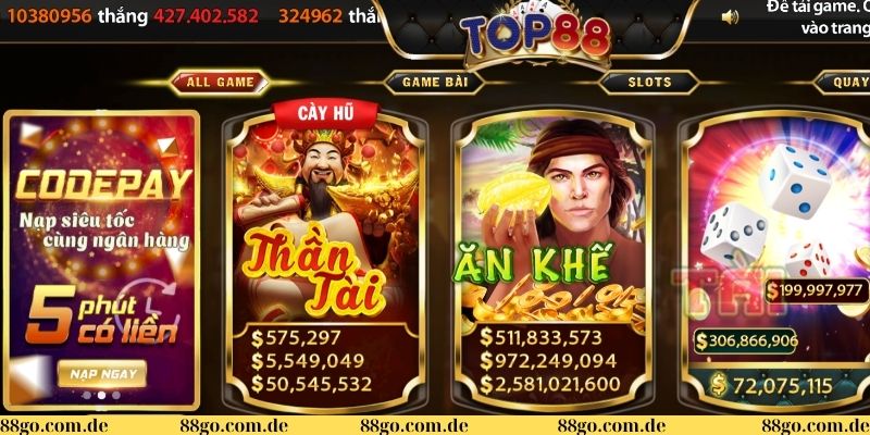 Game Top88 – Hệ thống đổi thưởng uy tín chất lượng hàng đầu Châu Á 2 Điểm nổi bật của cổng game Top88